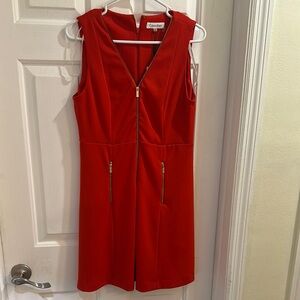 Calvin Klein Red Sleeveless Dress
